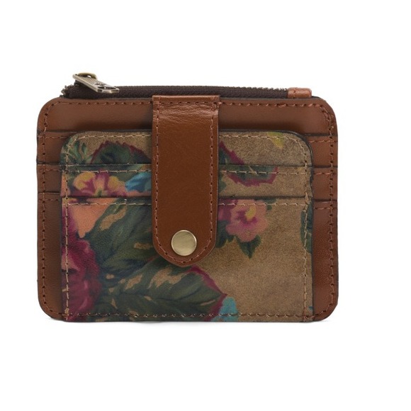 Vintage Victorian Garden Print Card Case by Patricia Nash, Leather, OS, Gift Box